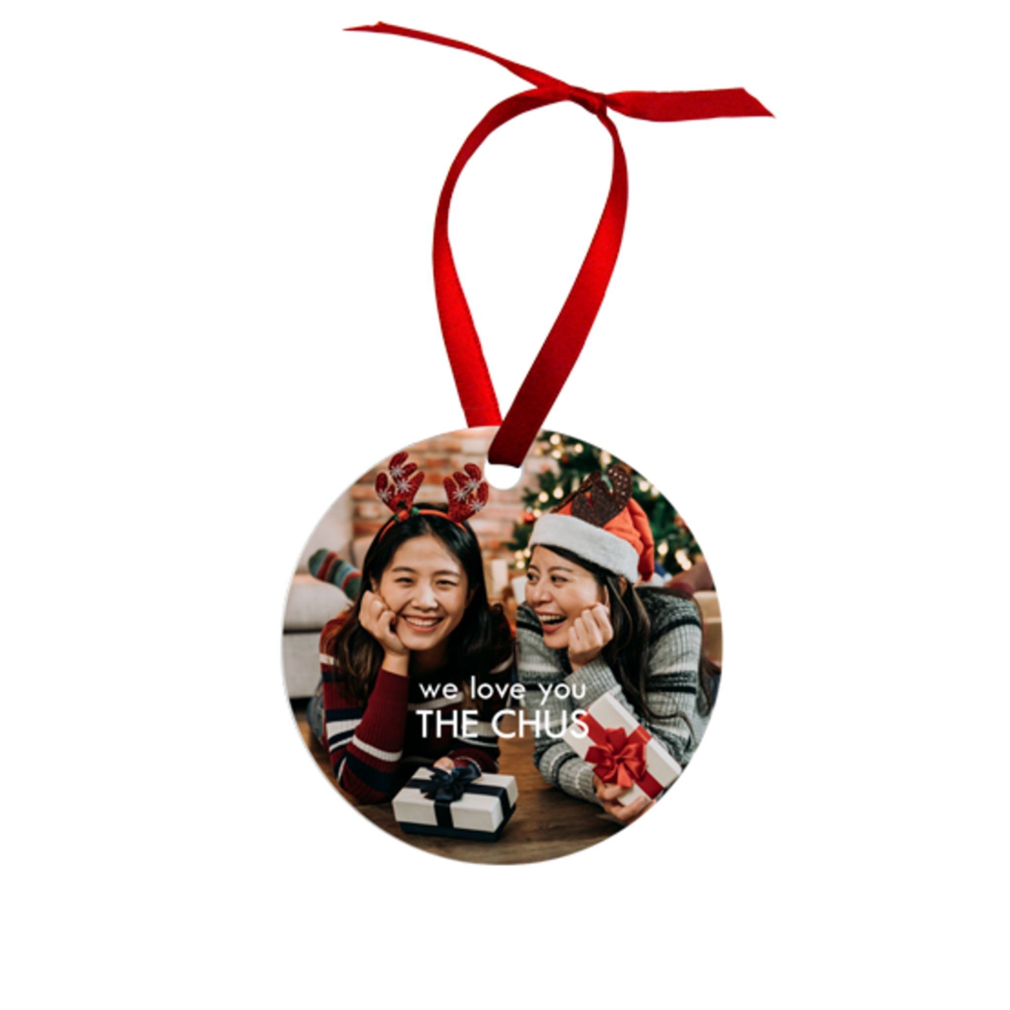 Personalized Custom Photo Ornament Circle Shaped Double Sided