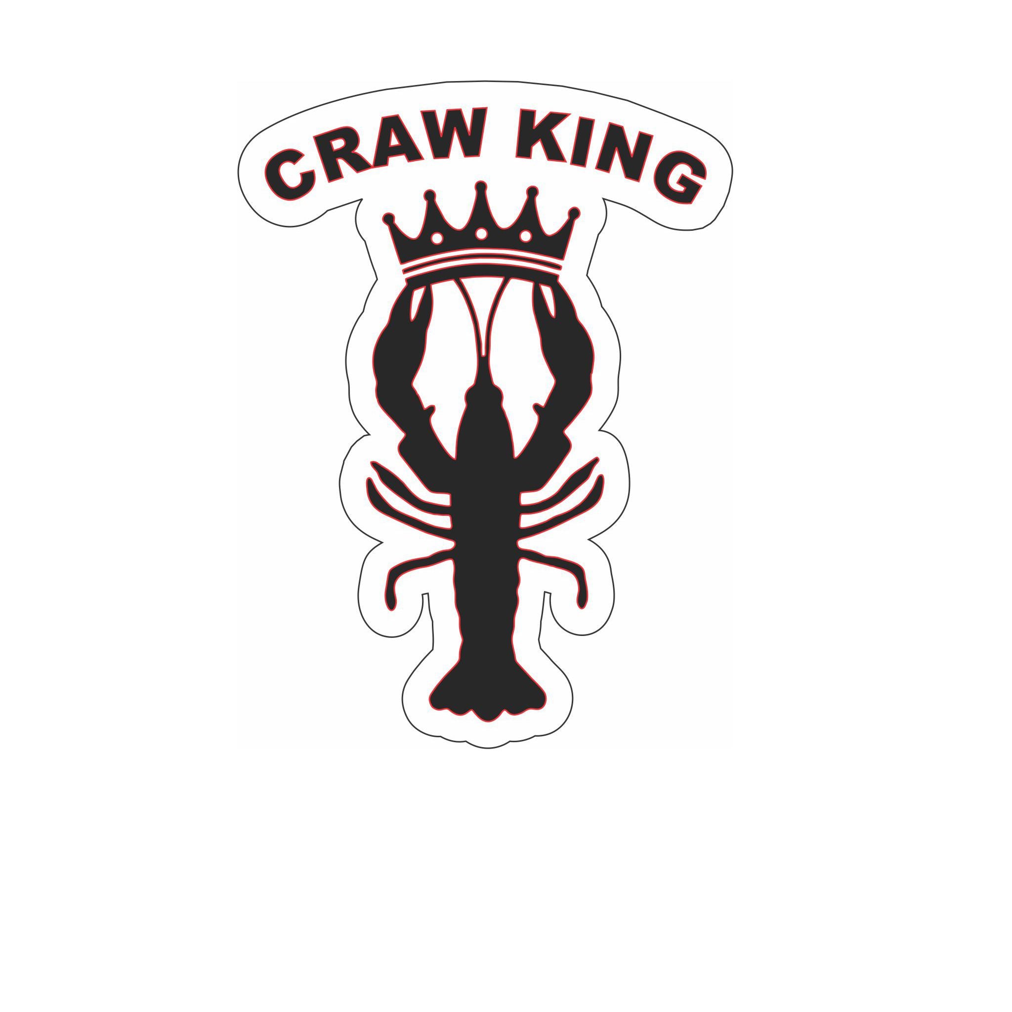 Craw King Printed Decal Black/Red Outline