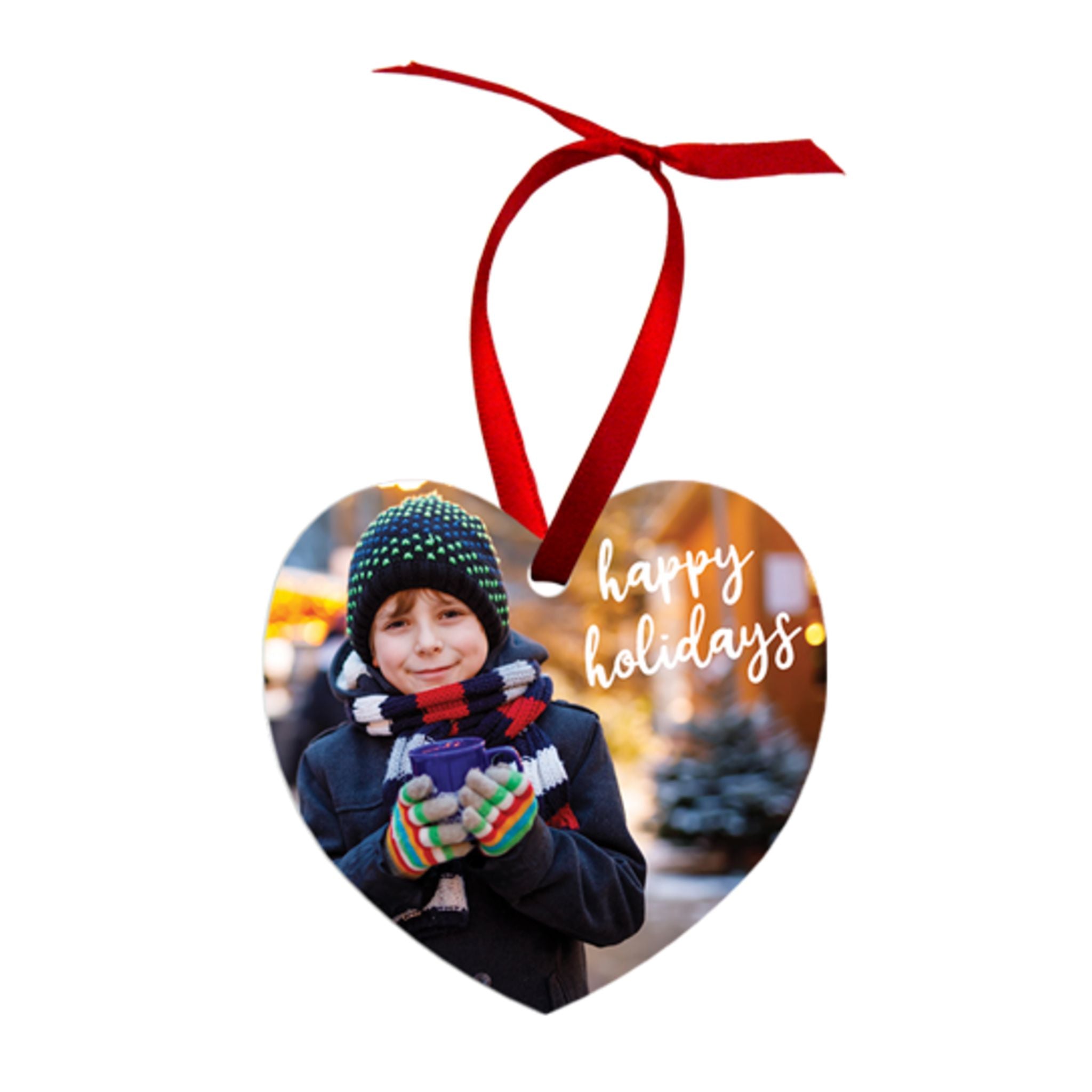 Personalized Custom Photo Heart Shaped Ornament Double Sided