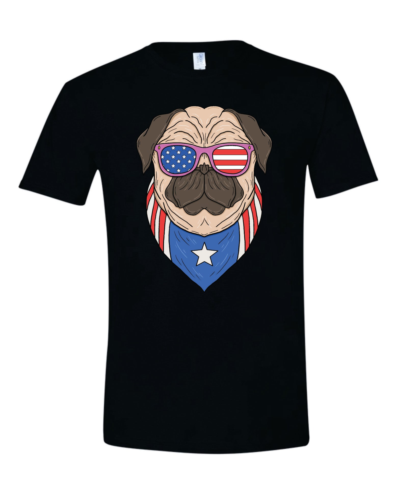 Pug USA - Patriotic Pug Dog T-Shirt