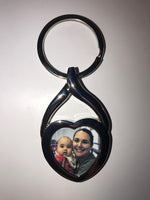 Design your own Personalized Chrome Photo Heart Key Chain