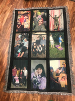 Design your own Personalized Photo 9 Panel  Throw Blanket 60"x 40"