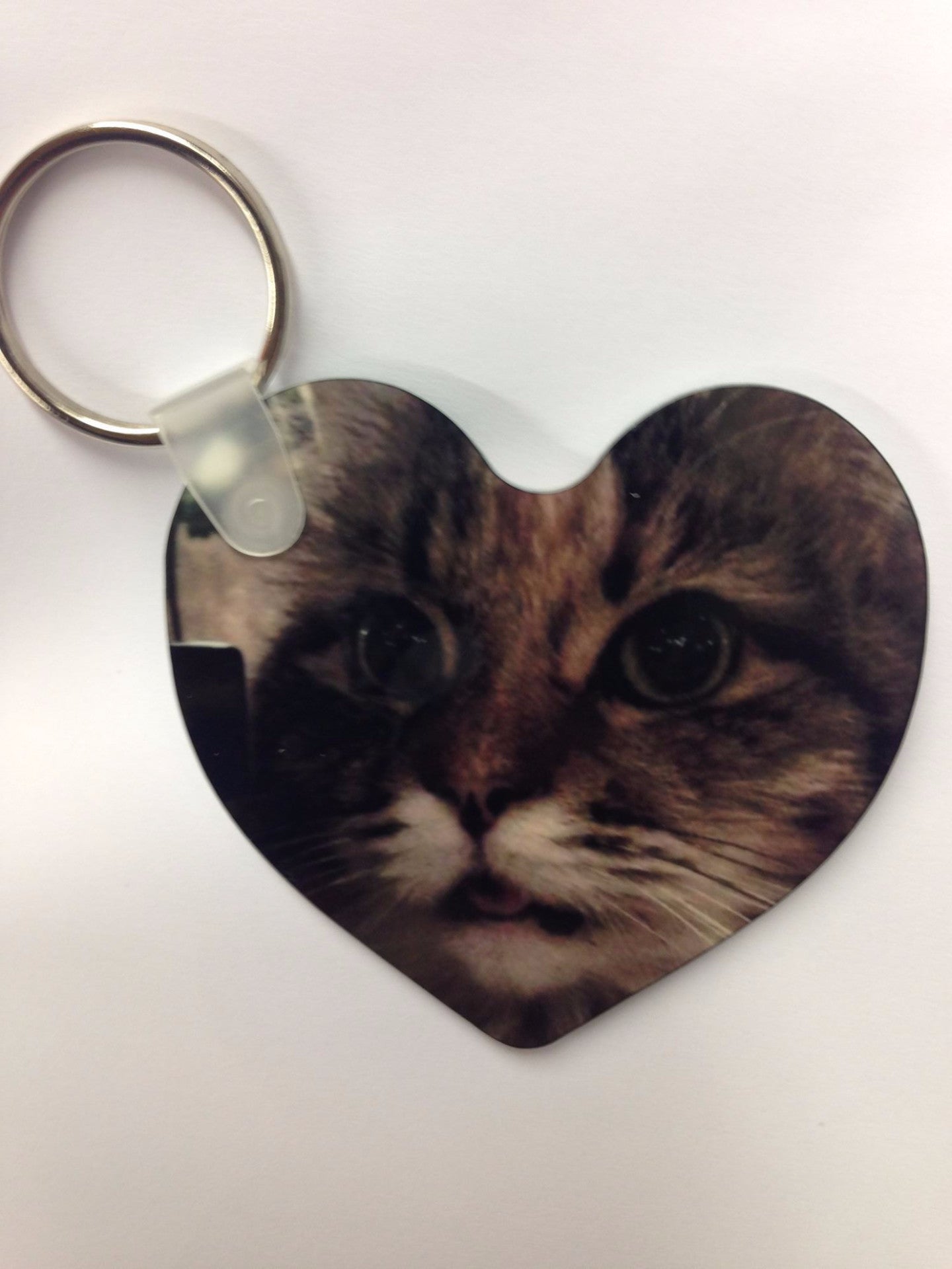 Personalized Custom Photo Heart Shaped Keychain Double Sided