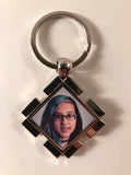 Personalized Photo Key Chain Chrome Diamond, Design your own Keychain