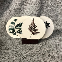 Plant Coasters Round with Cork Bottom (Set of 4)