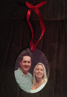 Personalized Custom Photo Oval Shaped Ornament Double Sided