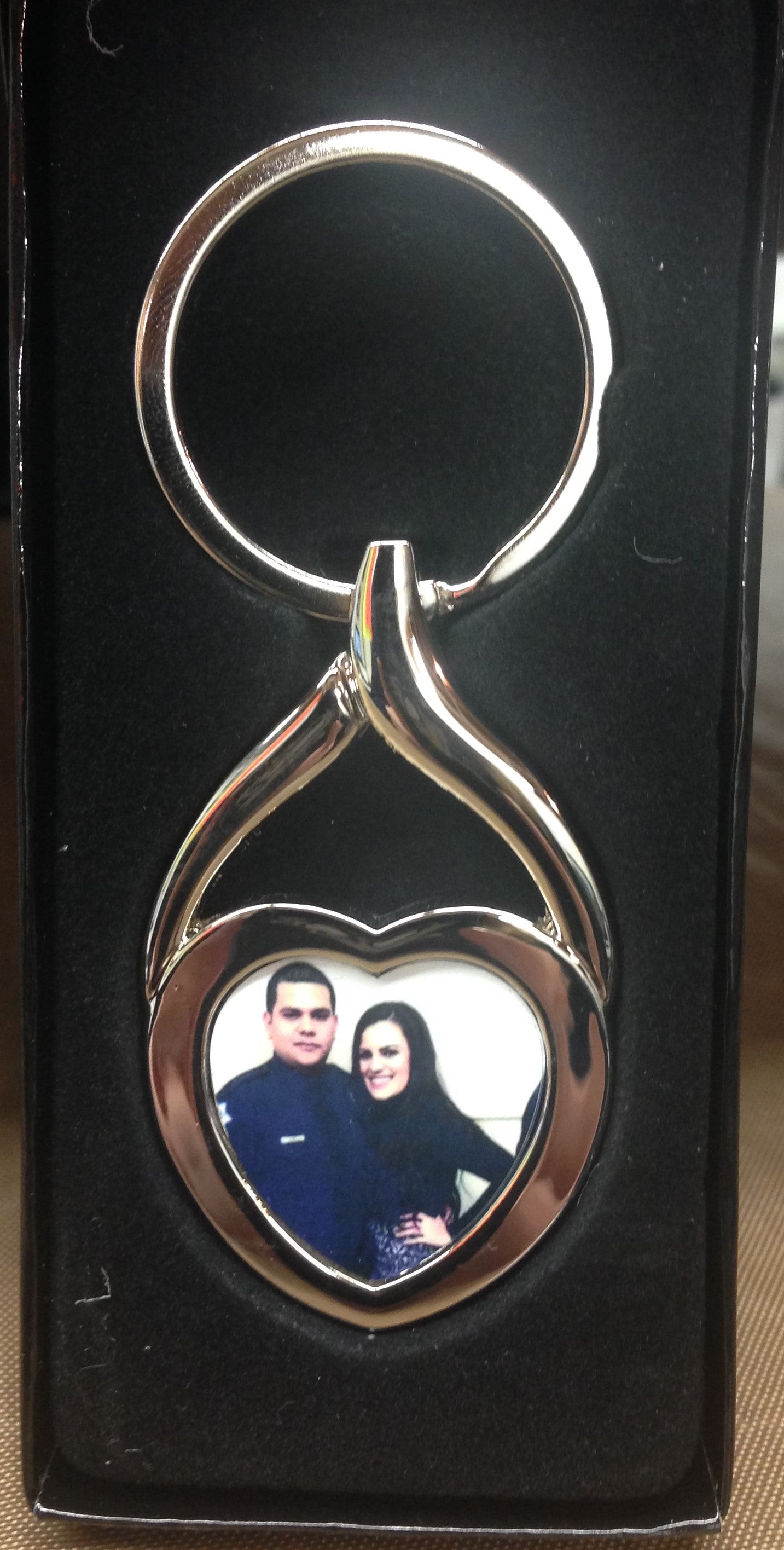 Design your own Personalized Chrome Photo Heart Key Chain