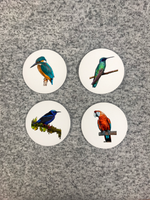 Tropical Bird Coasters Round with Cork Bottom (Set of 4)